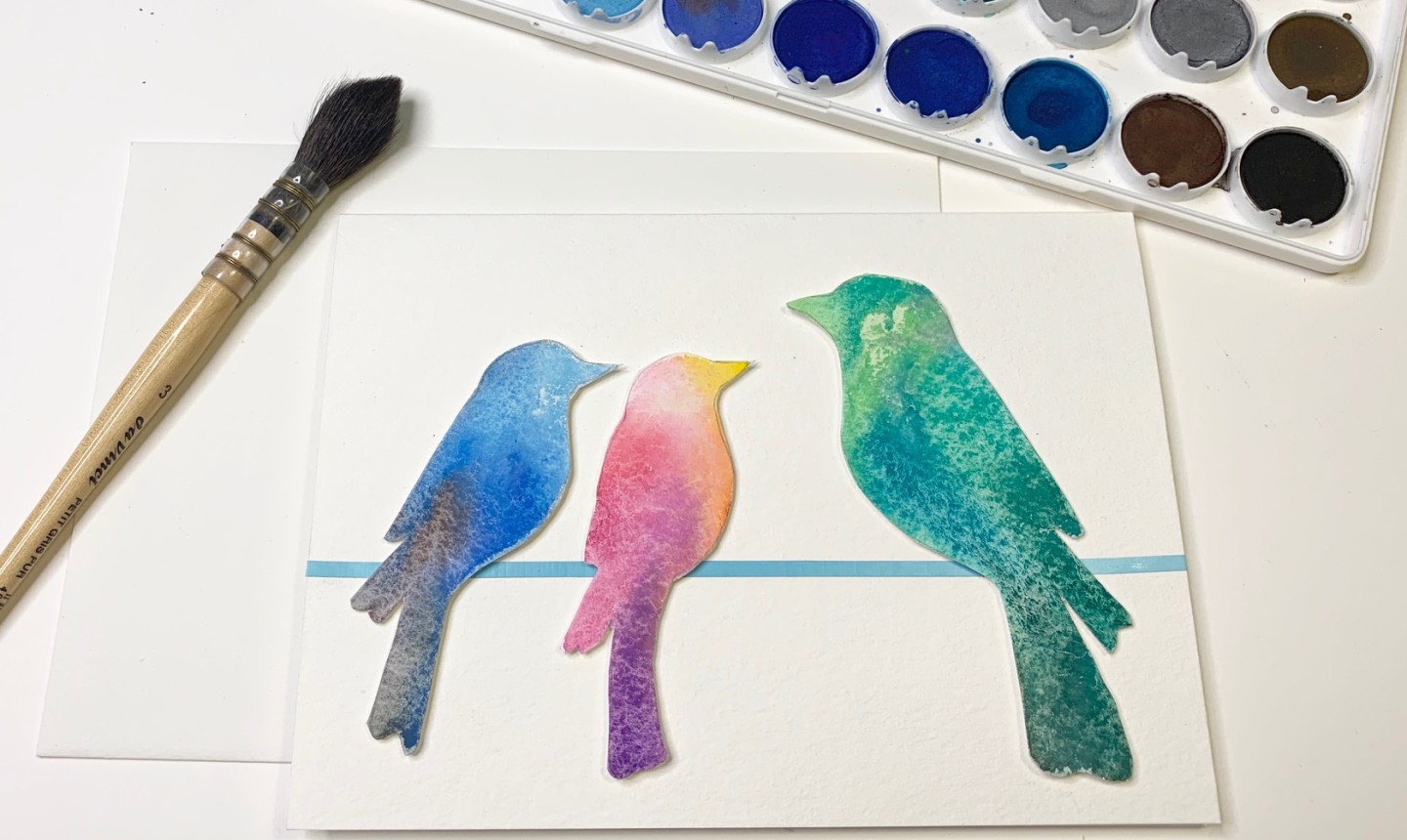 adding birds to card