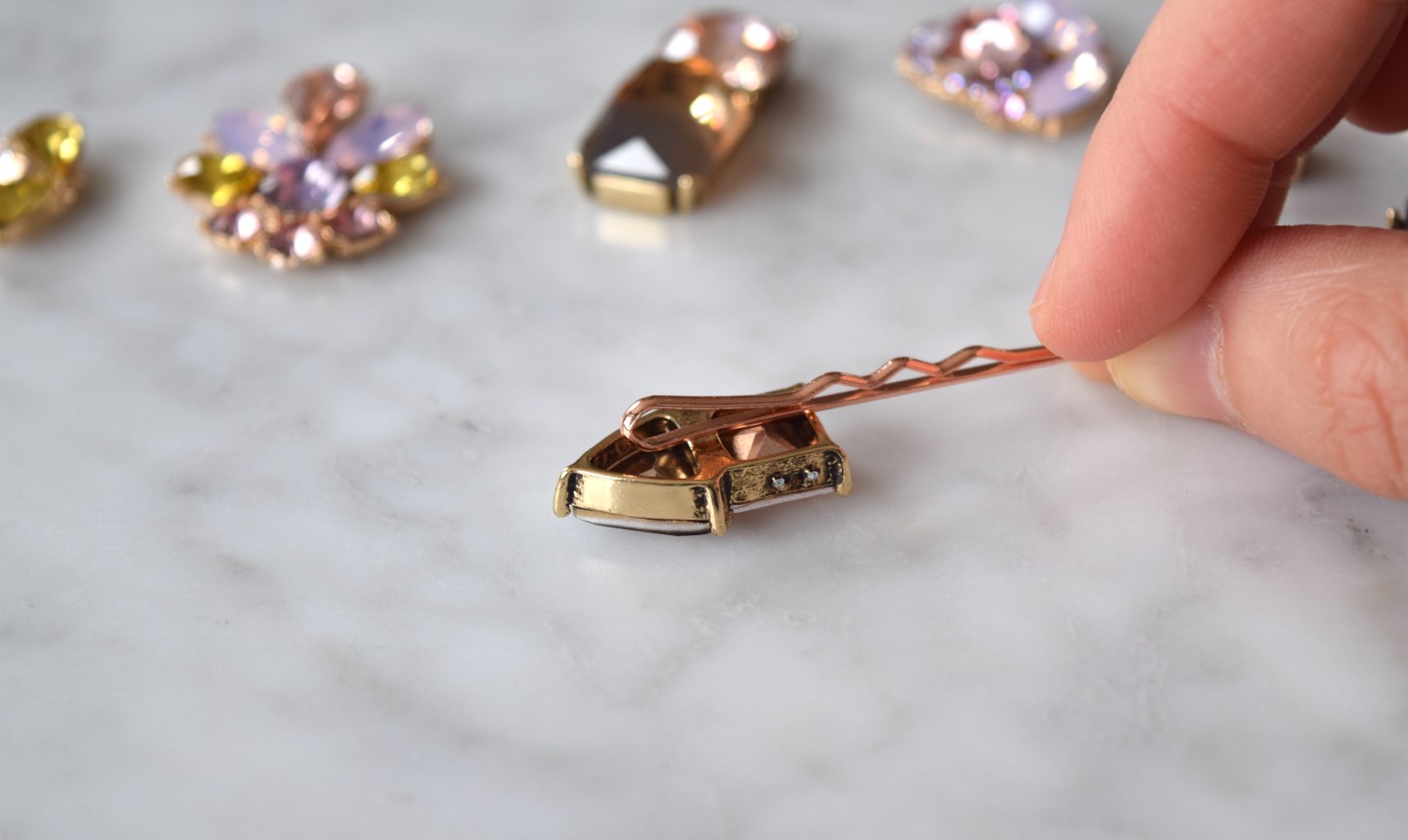 gluing jewel to bobby pin