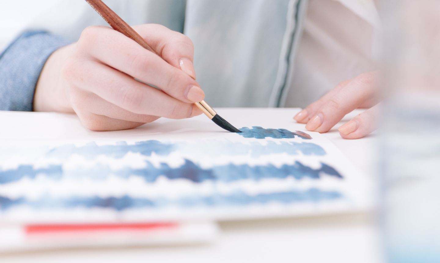 woman hands painting