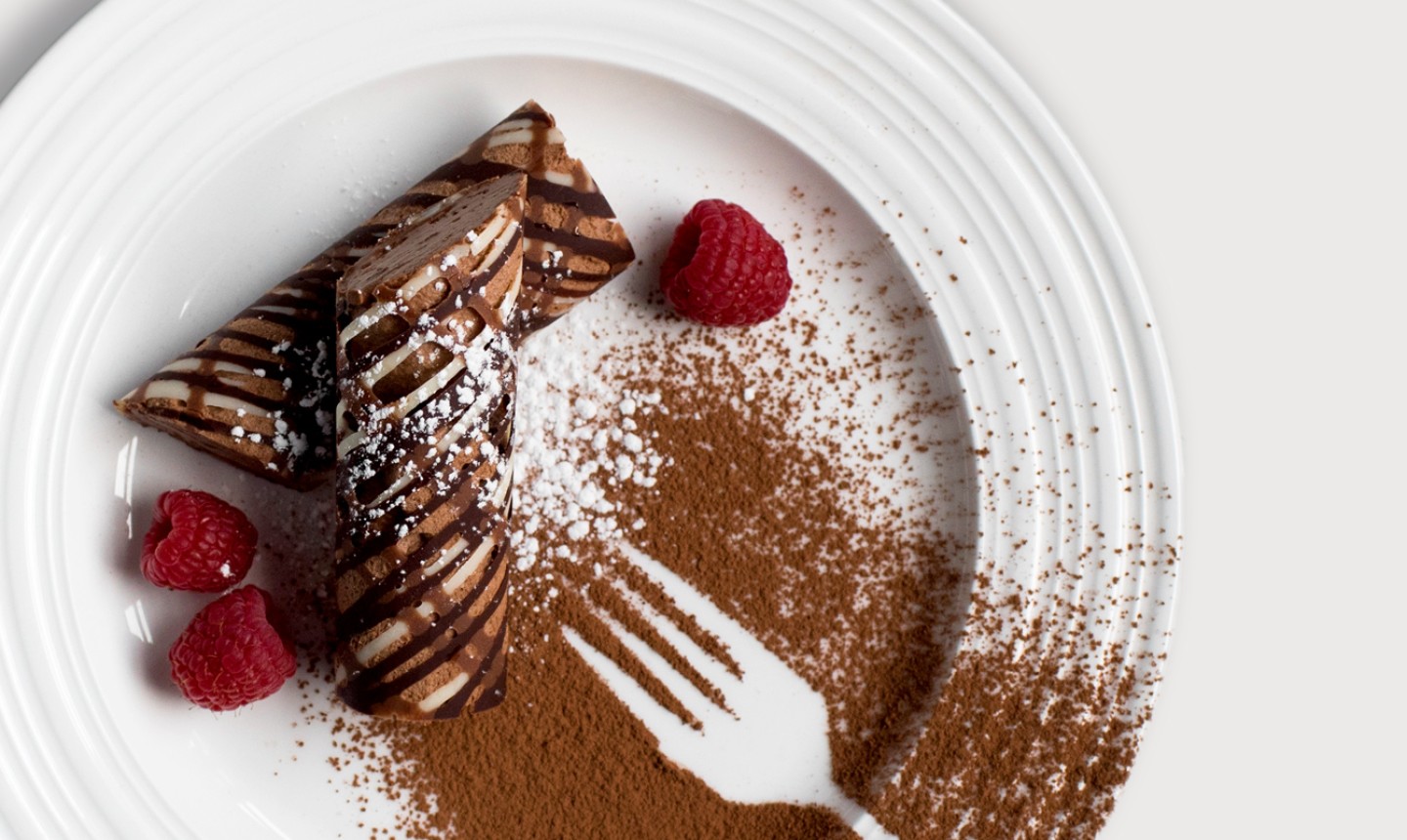 mini chocolate rolls on plate