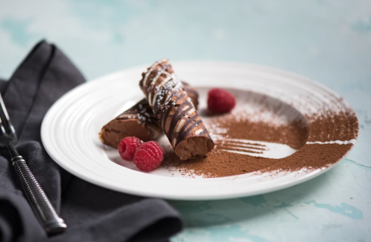 chocolate rolls on a plate