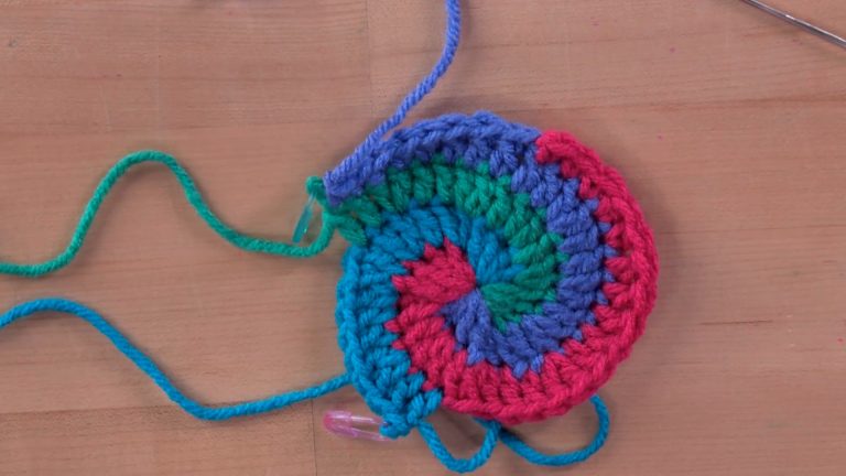 Multicolored Spirals in Crochet