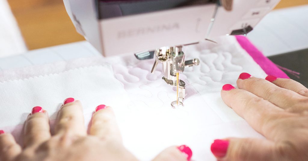 Quilting on white fabric