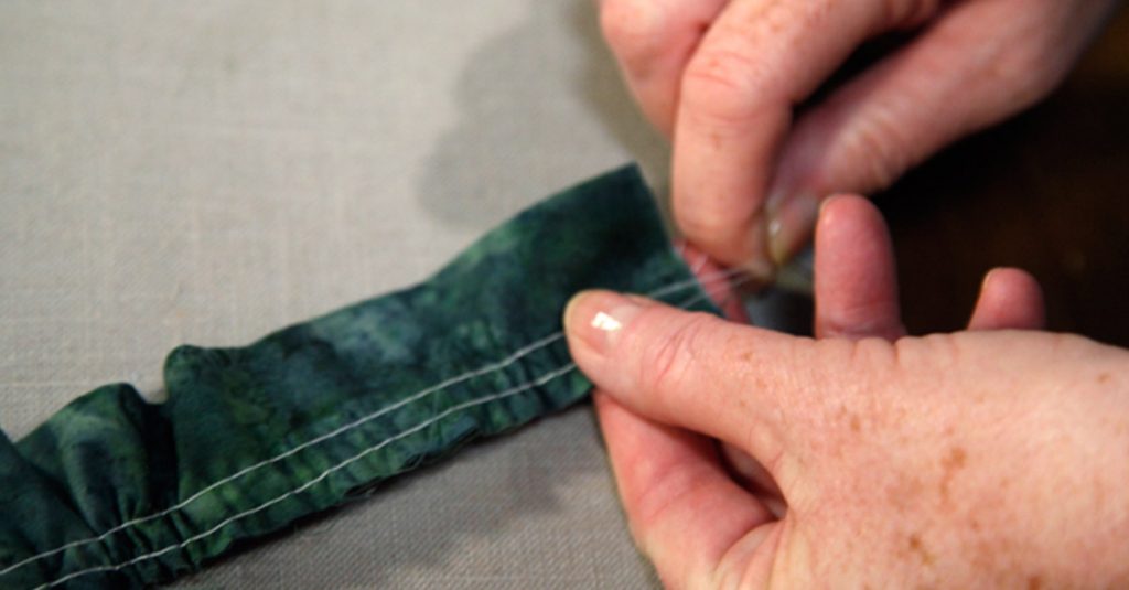 Pulling thread at the end of fabric