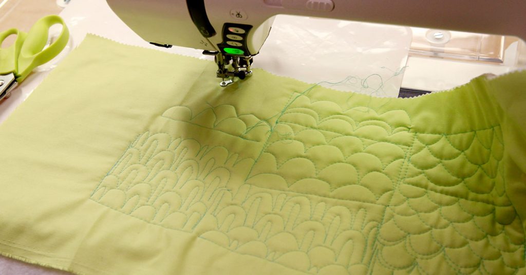 Quilting thread patterns with green thread