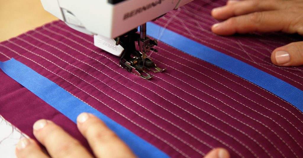 Sewing lines with a walking foot