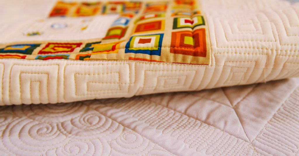Folded completed quilt