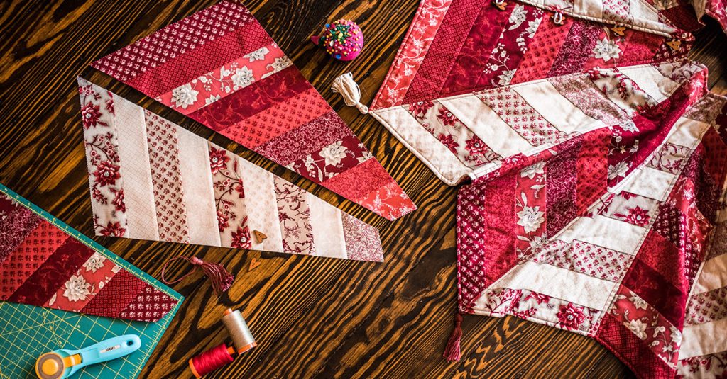 Colorful quilted tree skirt