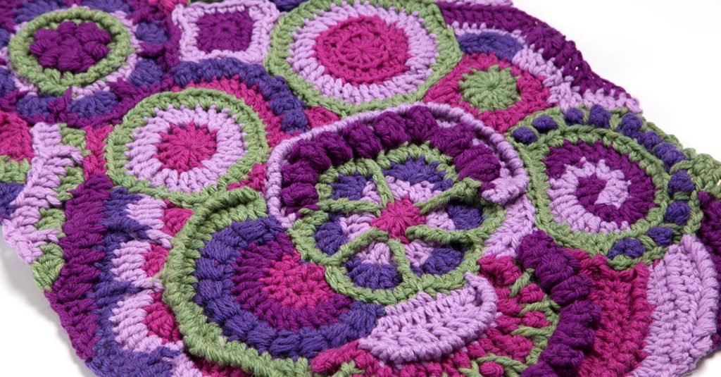 Colorful crochet flowers