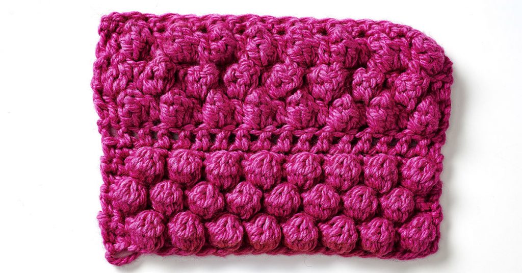 Pink crochet square