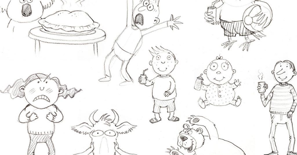 Book character drawings