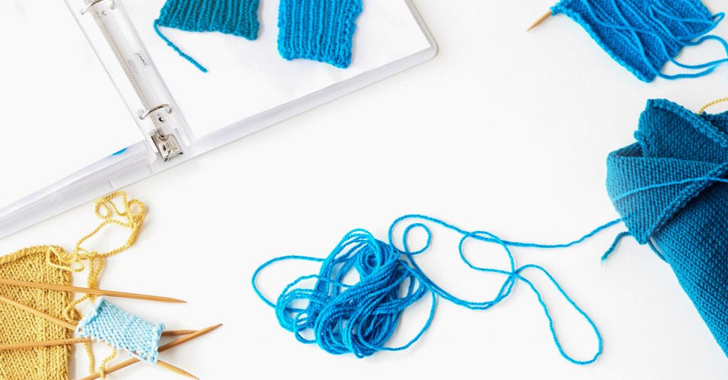 Blue yarn unraveling