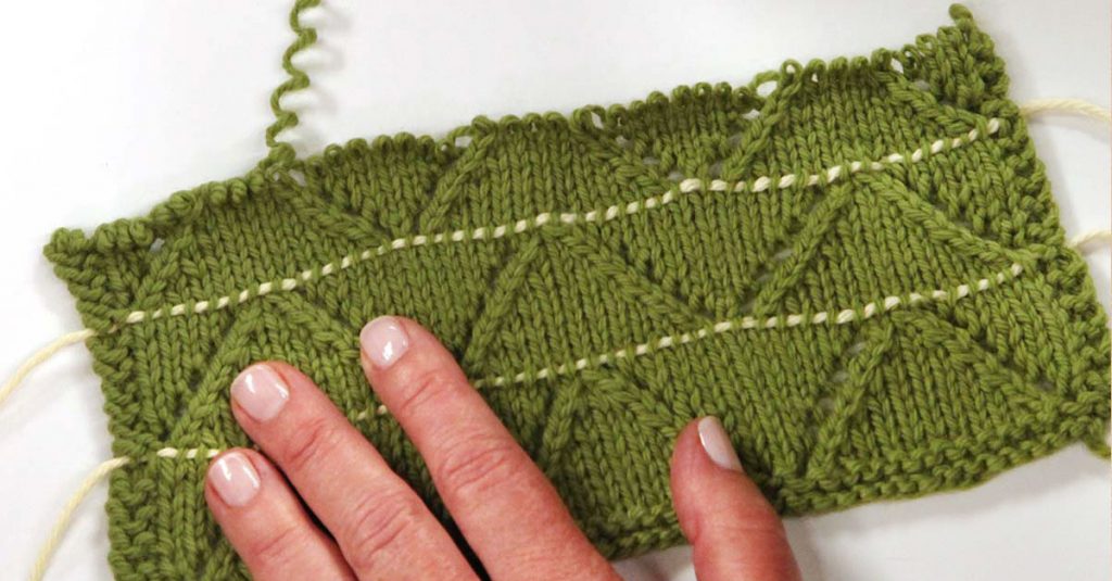 Green knitted rectangle