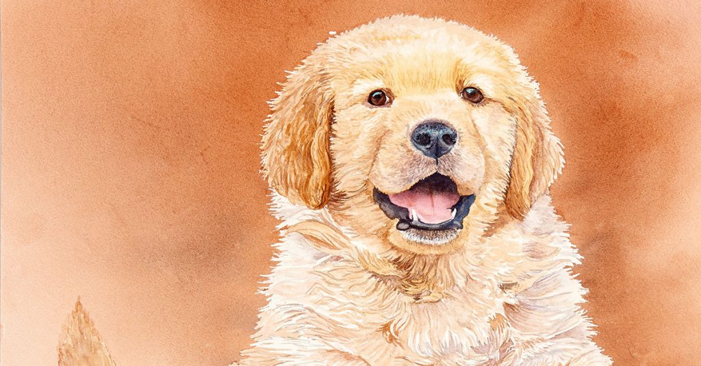 Watercolor dog painting