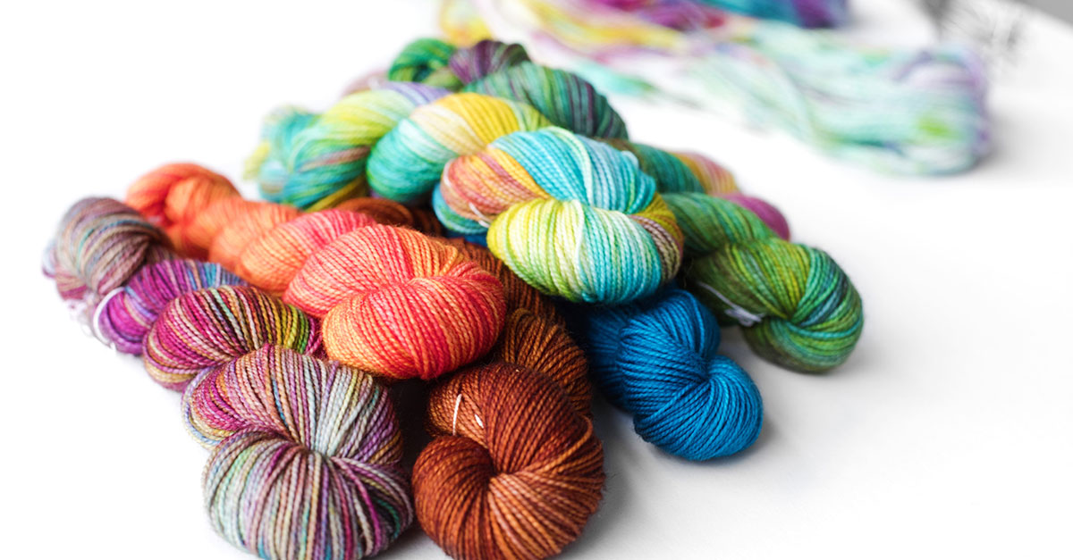 Pile of dyed yarn