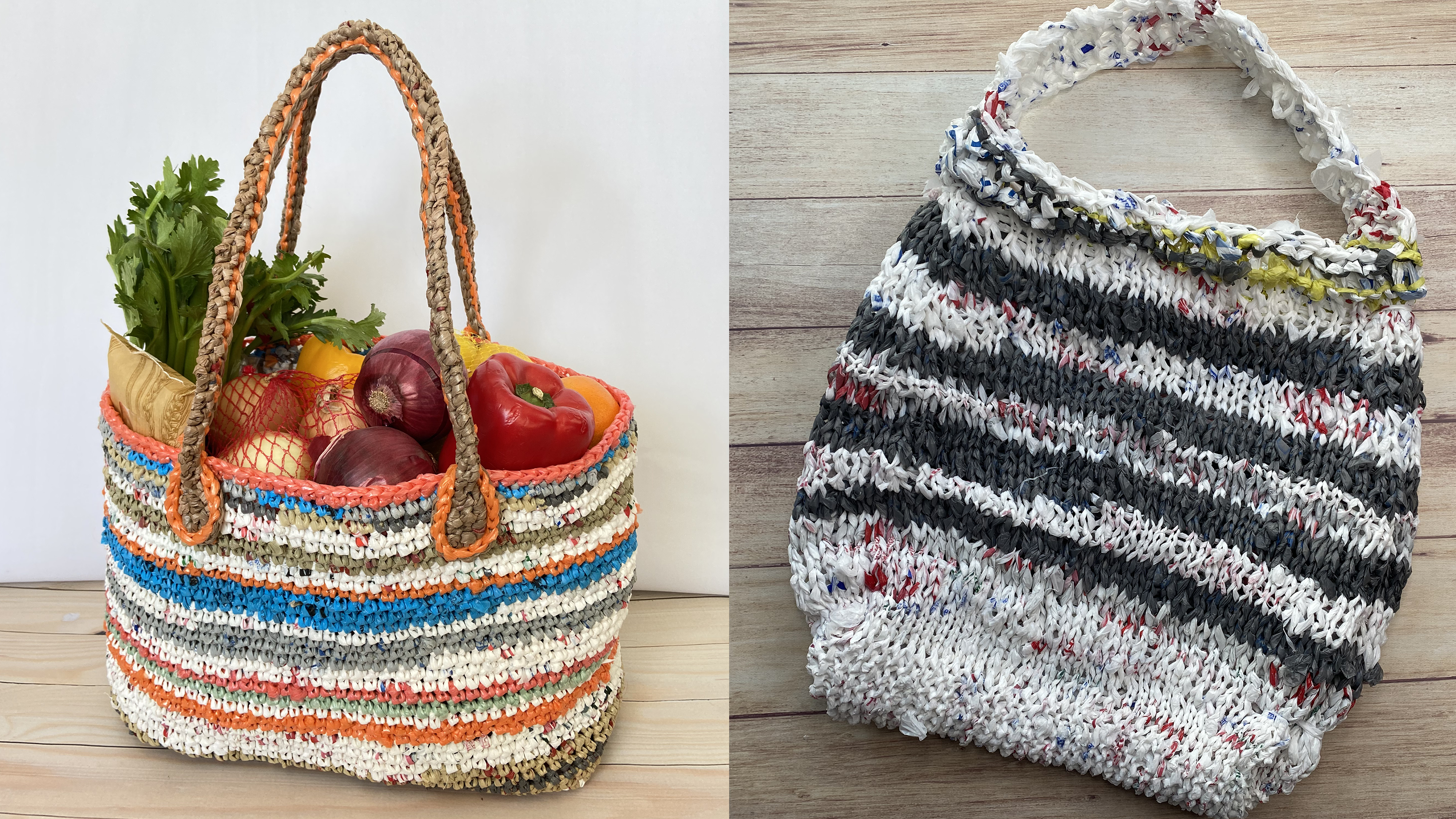 DIY Basket Bag from Plastic | Upcycling Crafts for Eco-Friendly Handmade  Bags