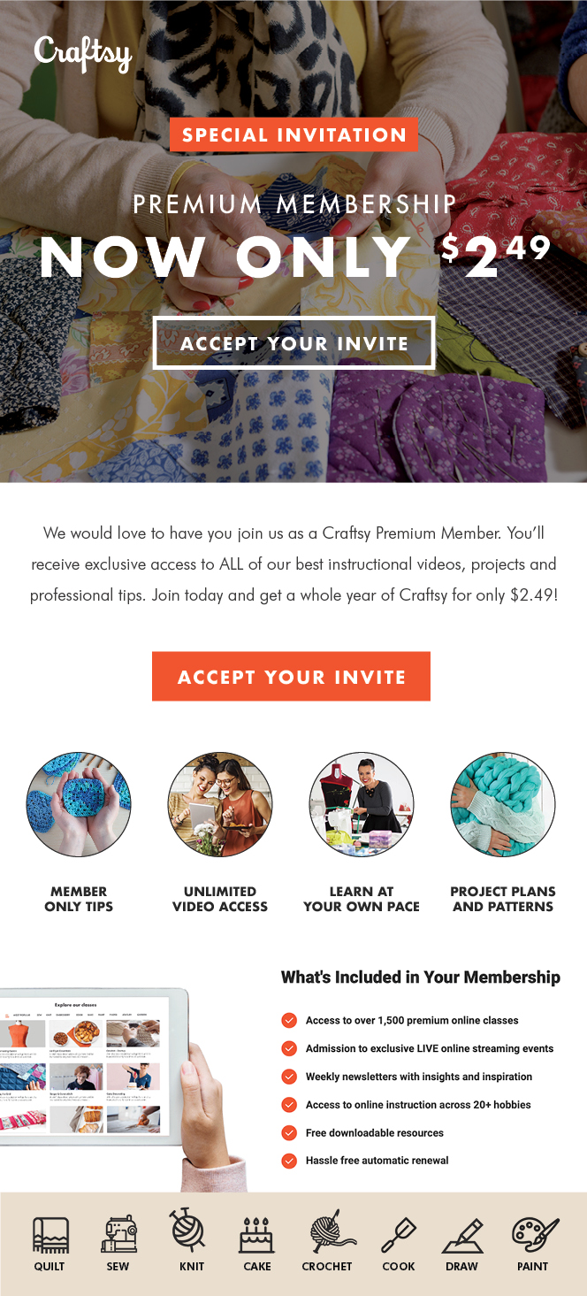 Craftsy Special Invitation