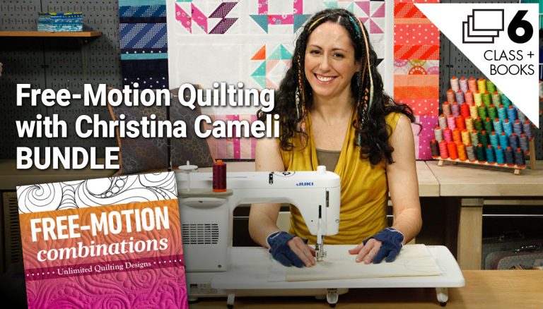 Free-Motion Quilting with Christina Cameli BUNDLE – 6 Classes & Free Bookproduct featured image thumbnail.