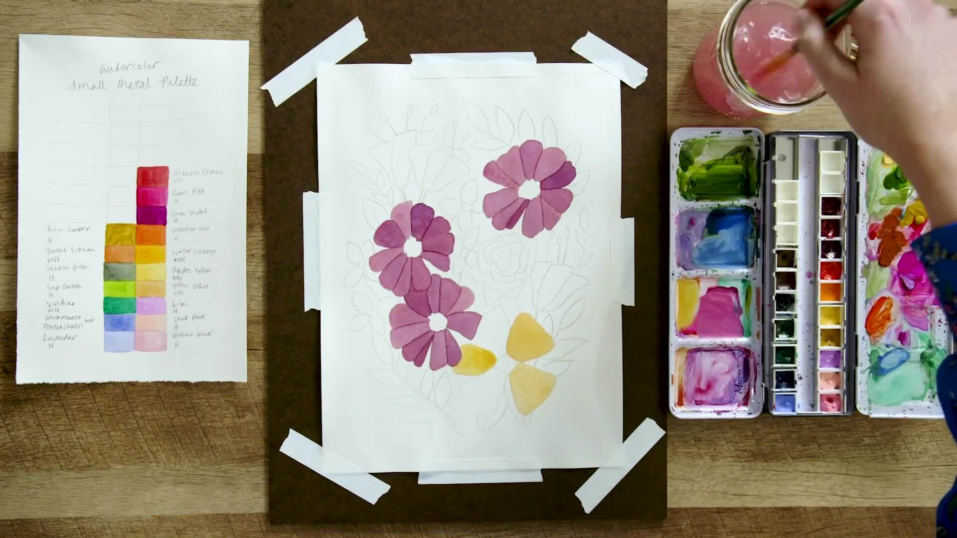 Floral Illustration: Painting Base Colors | Craftsy