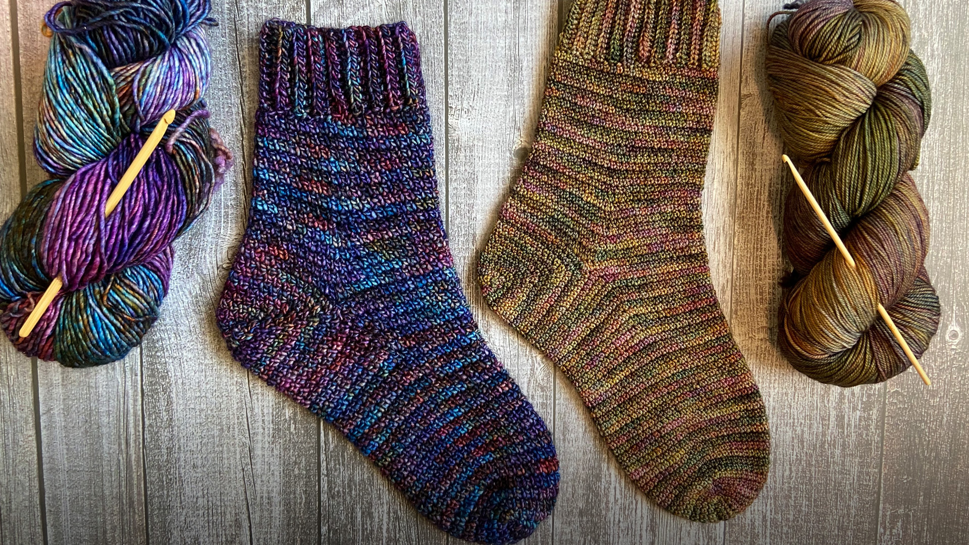 Toe Up Crochet Socks - Tea Leaves - free crochet pattern