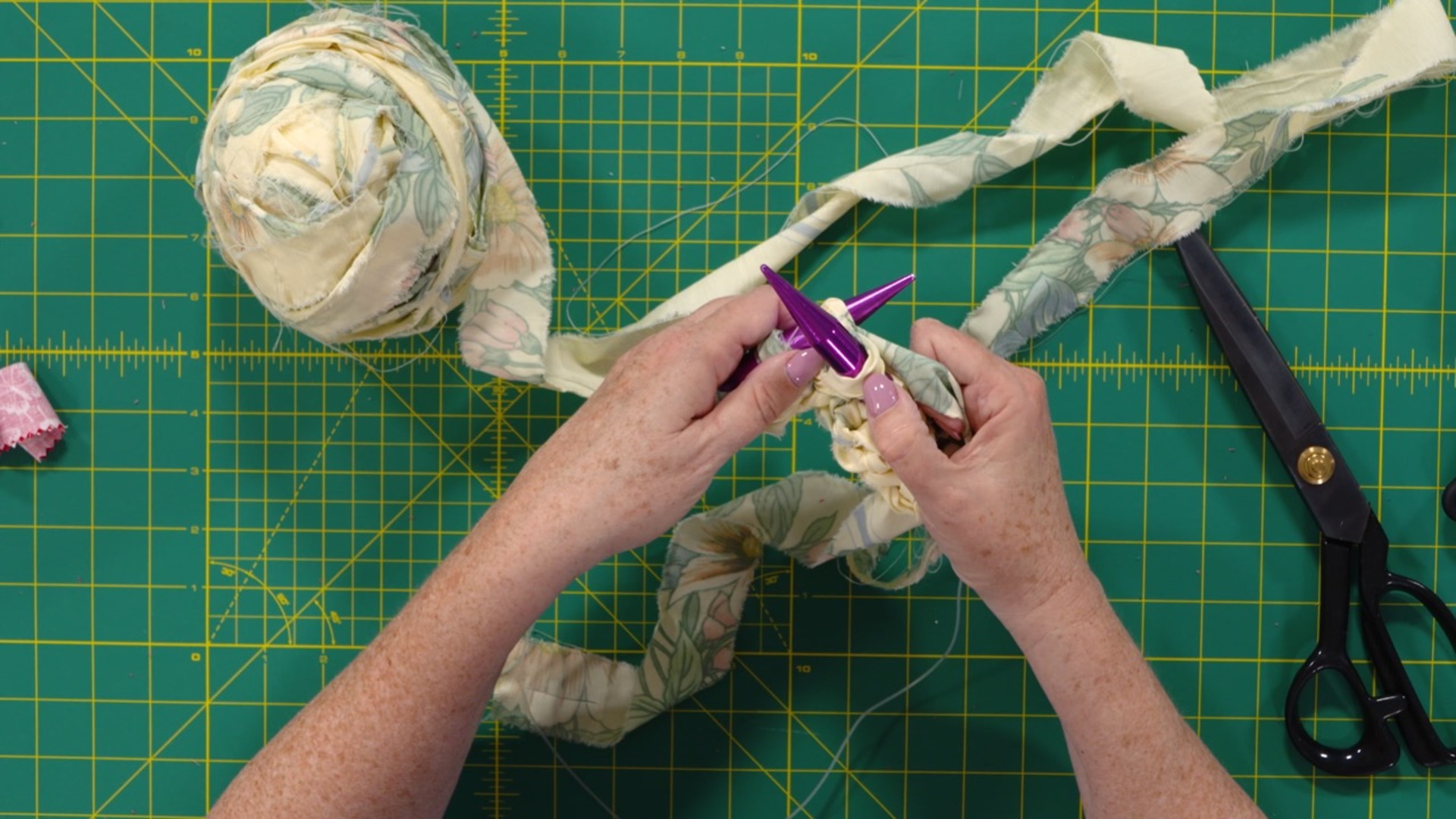 Making and Knitting with Fabric Scrap Yarn