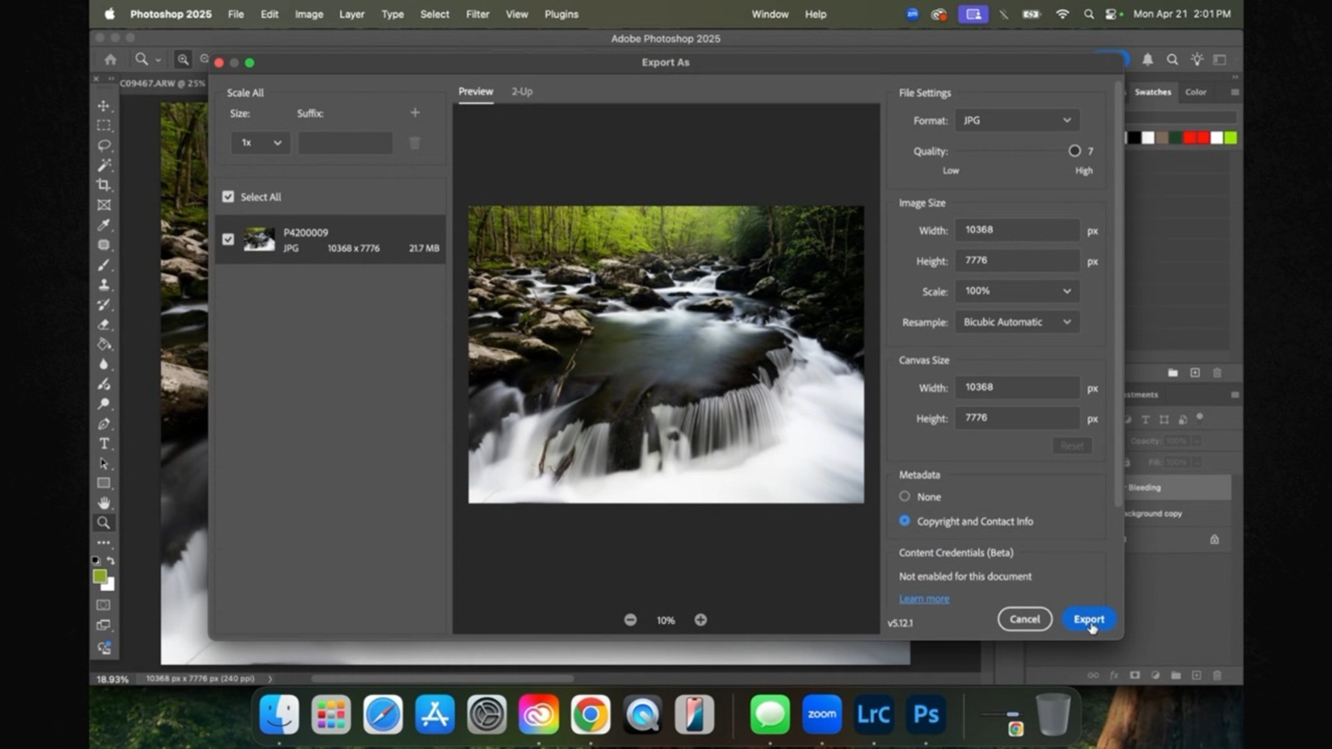Exporting Your Photos