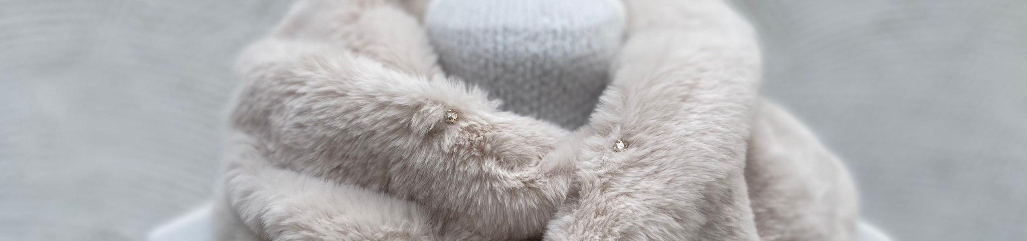 Snow and Ice Faux Fur Cowl Hero Banner