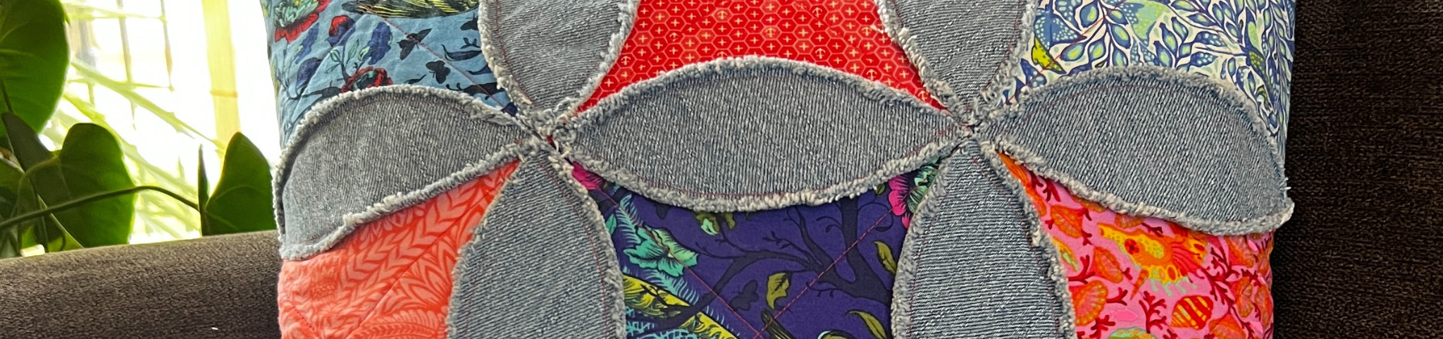 Denim Orange Peel Pillow