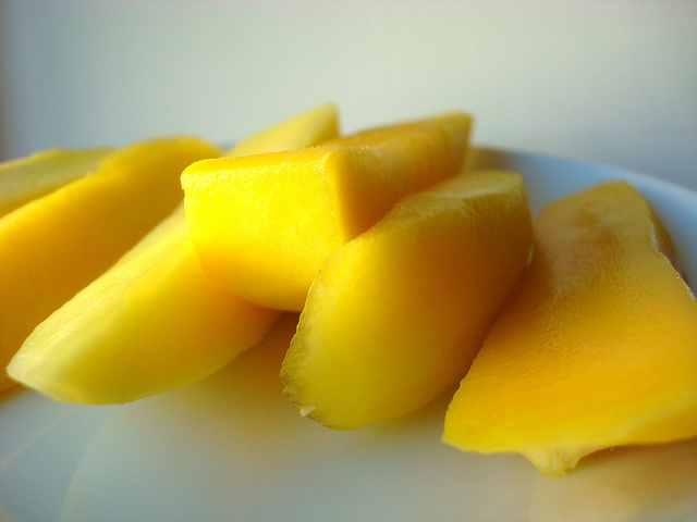 Mangos Sliced - Prepping for Mango Sticky Rice