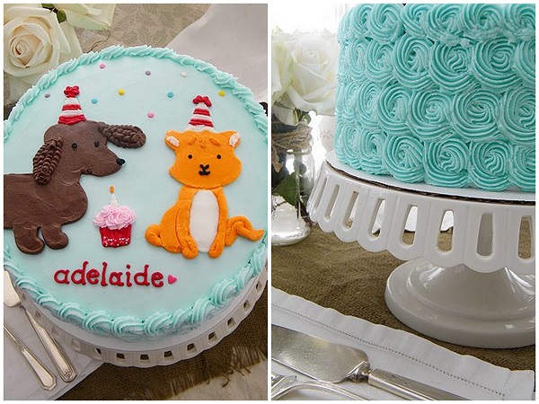 Cake Decorated with Buttercream Dogs
