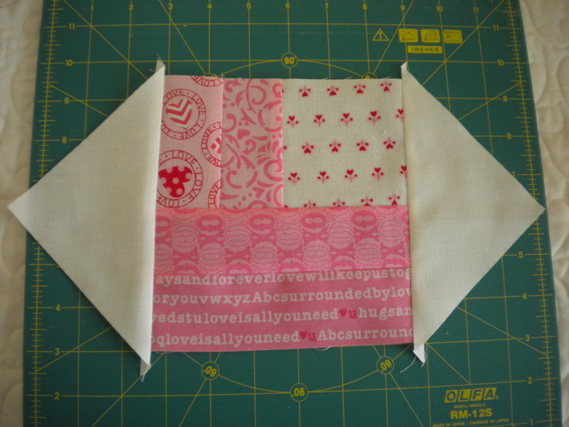 Step 1: Adding Triangles to Quilt Square