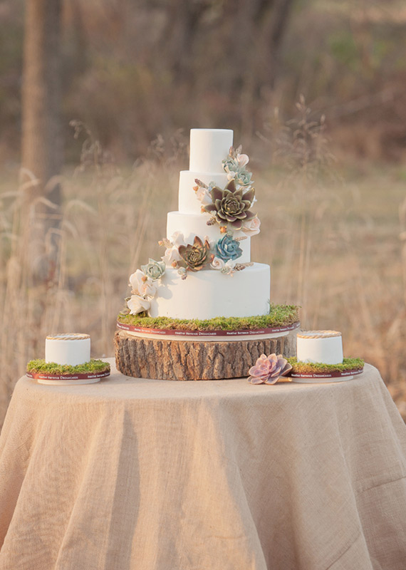 Tiered White Wedding with Dramatic Succulents 