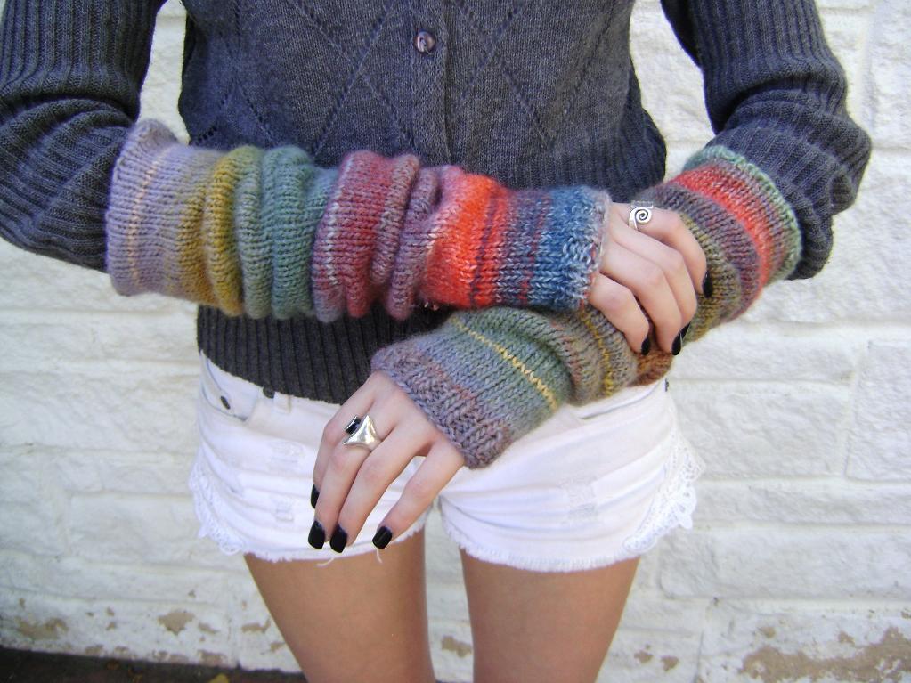 Knit arm warmers