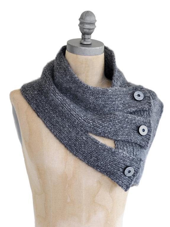 Tri Button Knit Cowl