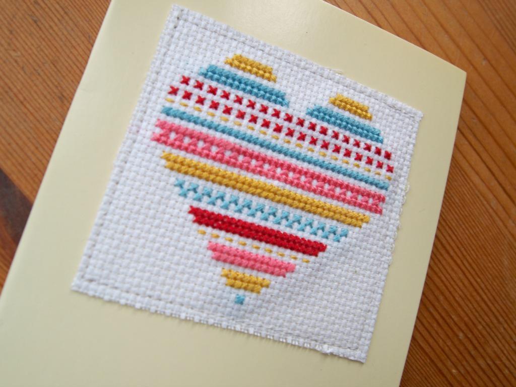 Colorful Embroidered Heart - Free Bluprint Embroidery Pattern