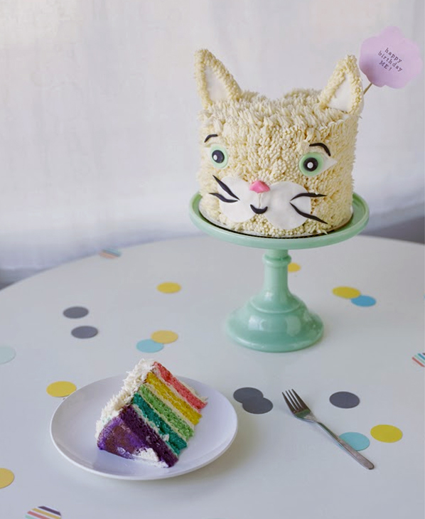 Rainbow Cat Cake Slice - Toddler Birthday Cakes on Bluprint 