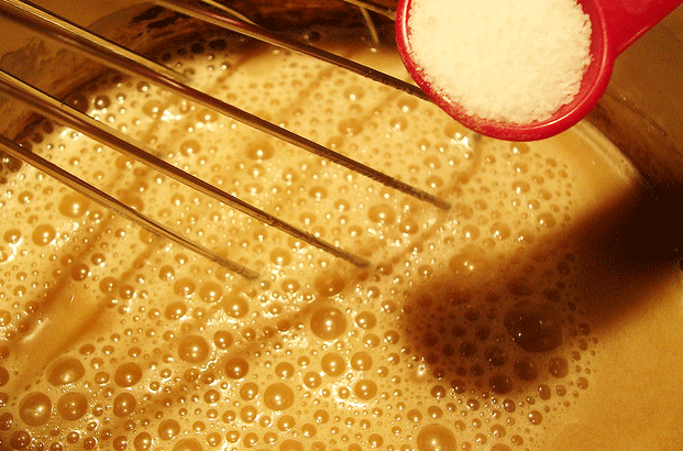 Mixing Coconut Milk and Brown Sugar 