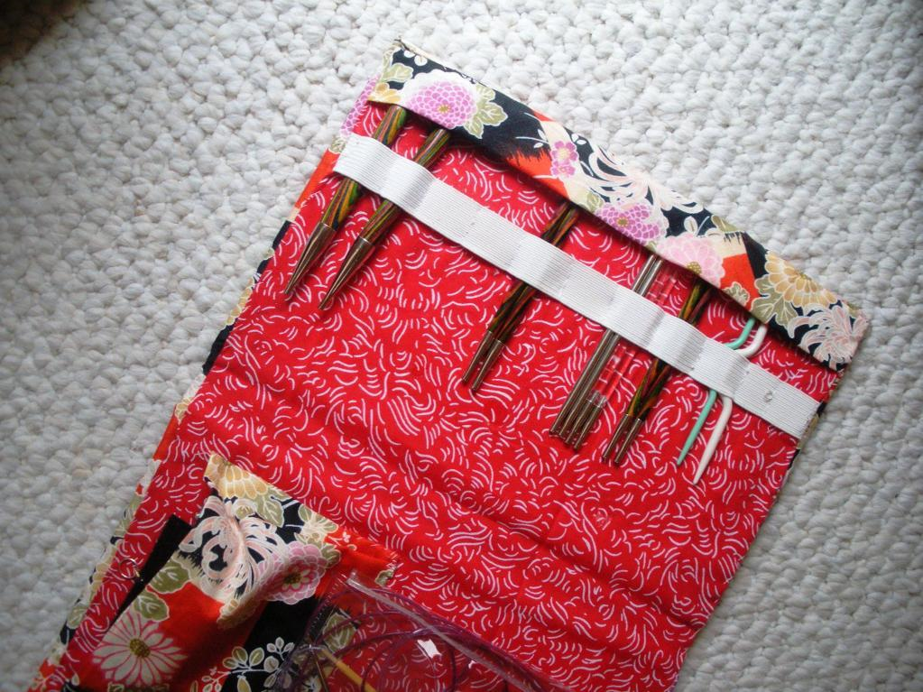 Upcycled book knitting needle storage