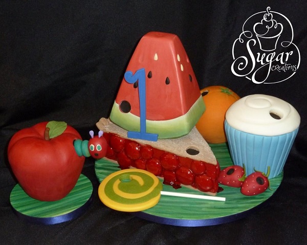 Hungry Caterpillar Cake With Sculpted Fruits