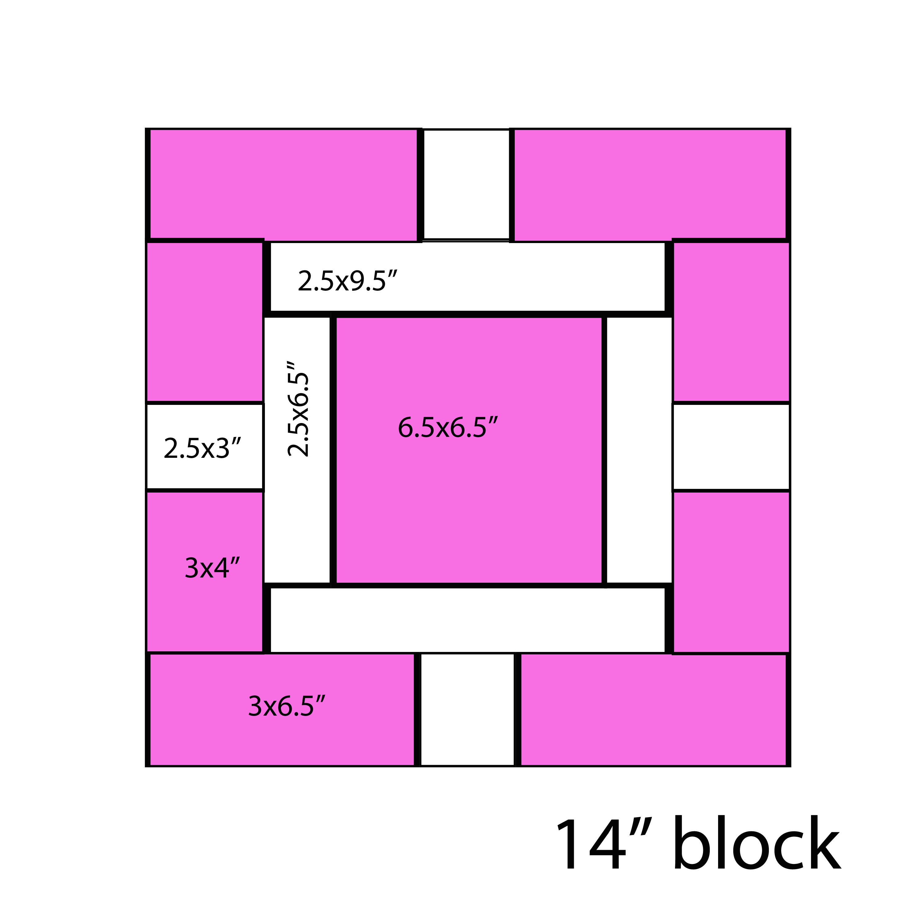 Quilt block with Measurements