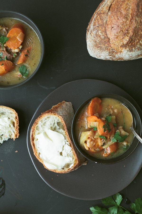Hearty Soups with Bread 
