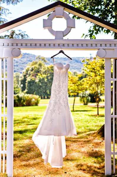 Wedding Dress Hanging - Photographing a Wedding Dress