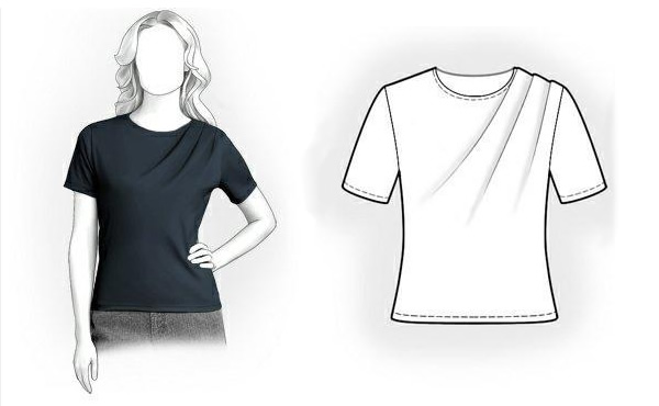 Illustrated Crew Neck Shirt Pattern