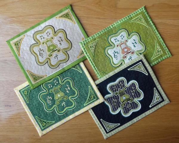 Quilted Shamrock Coasters