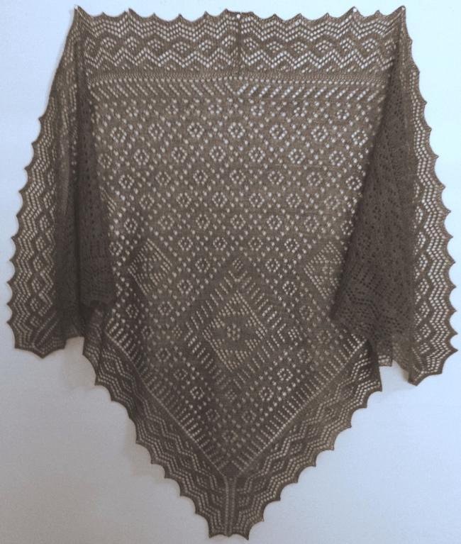 Russian triangular Orenburg shawl