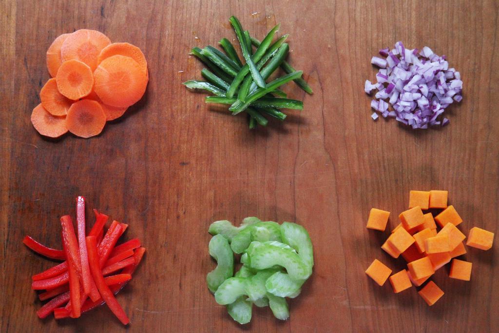 Various Cut Vegetables