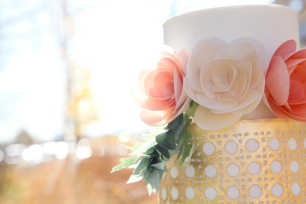 Cake with Elegant Wafer Paper Flowers