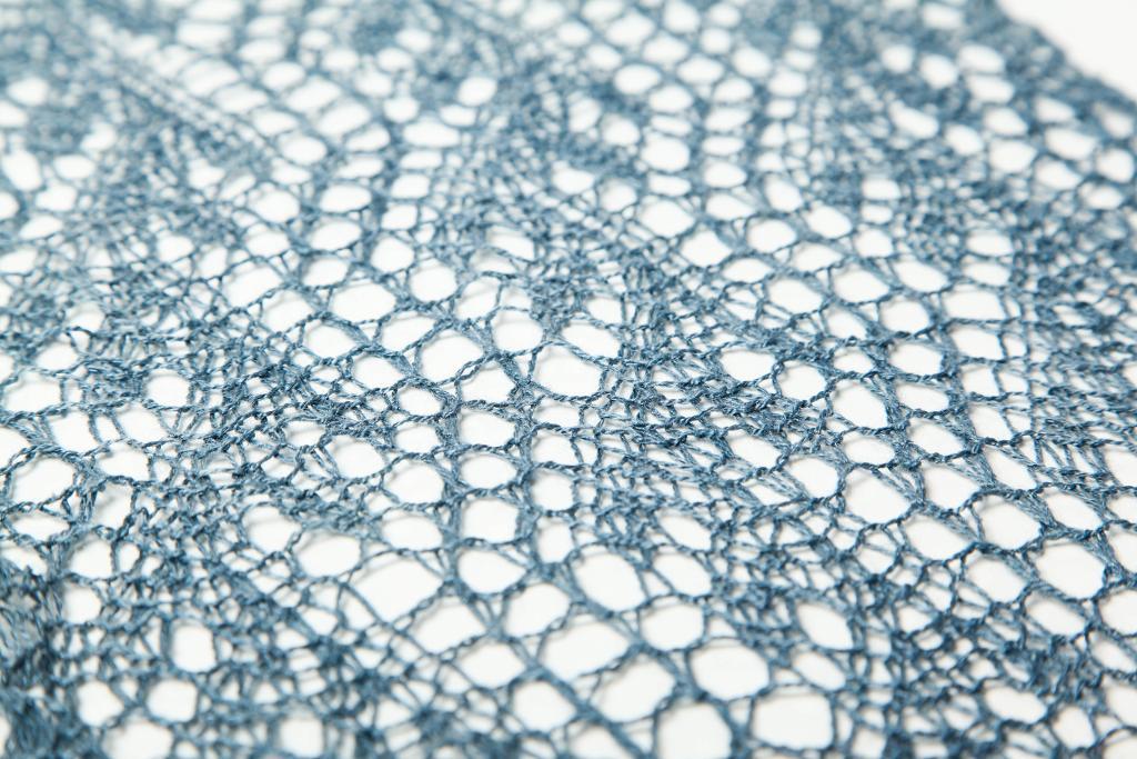 Lace weight knit ocean scarf
