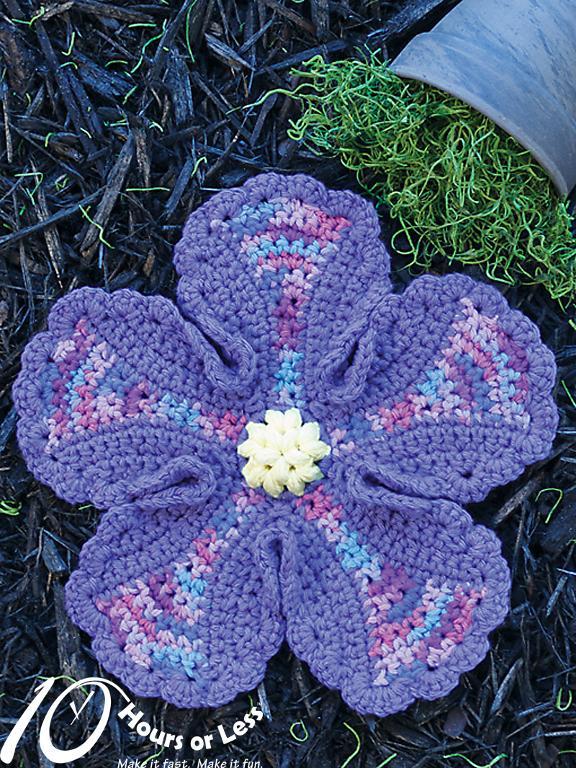 Crochet violet dishcloth