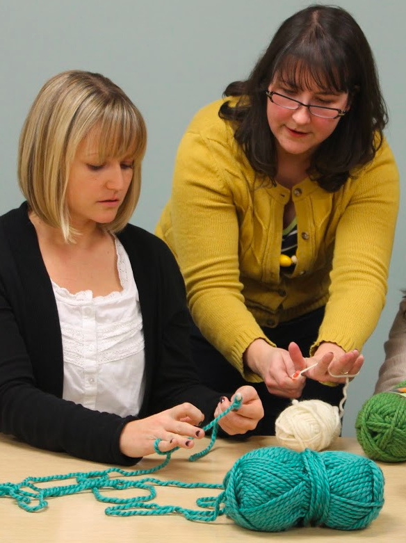 Linda and Rachel - Learning Crochet